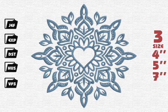 Review: Elegant Heart Snowflake Mandala Design