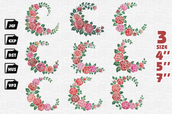 Review: Set 9 Floral Rose Wreath Embroidery for Business