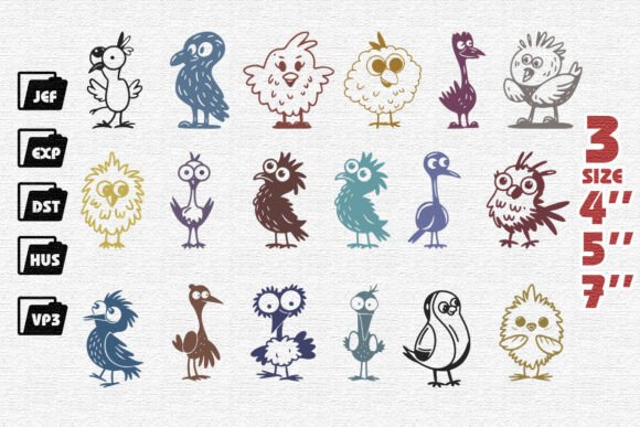 Review: Set of 18 Funny Bird Embroidery for Makers