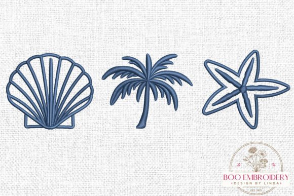 Reviewing the Beach Embroidery Bundle, Seashell Palm