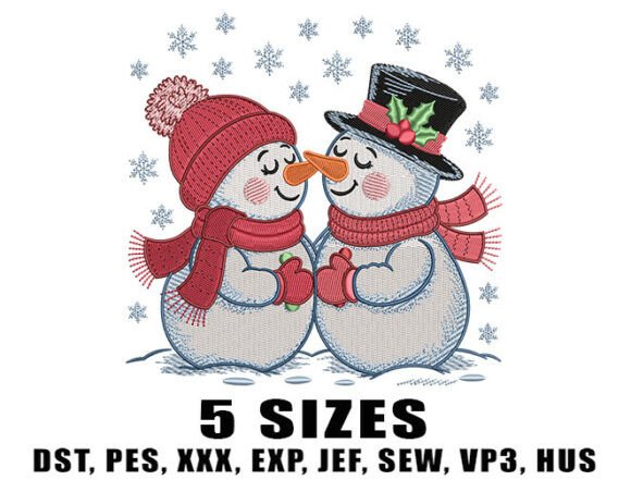 Snowman Couple Embroidery Design Review